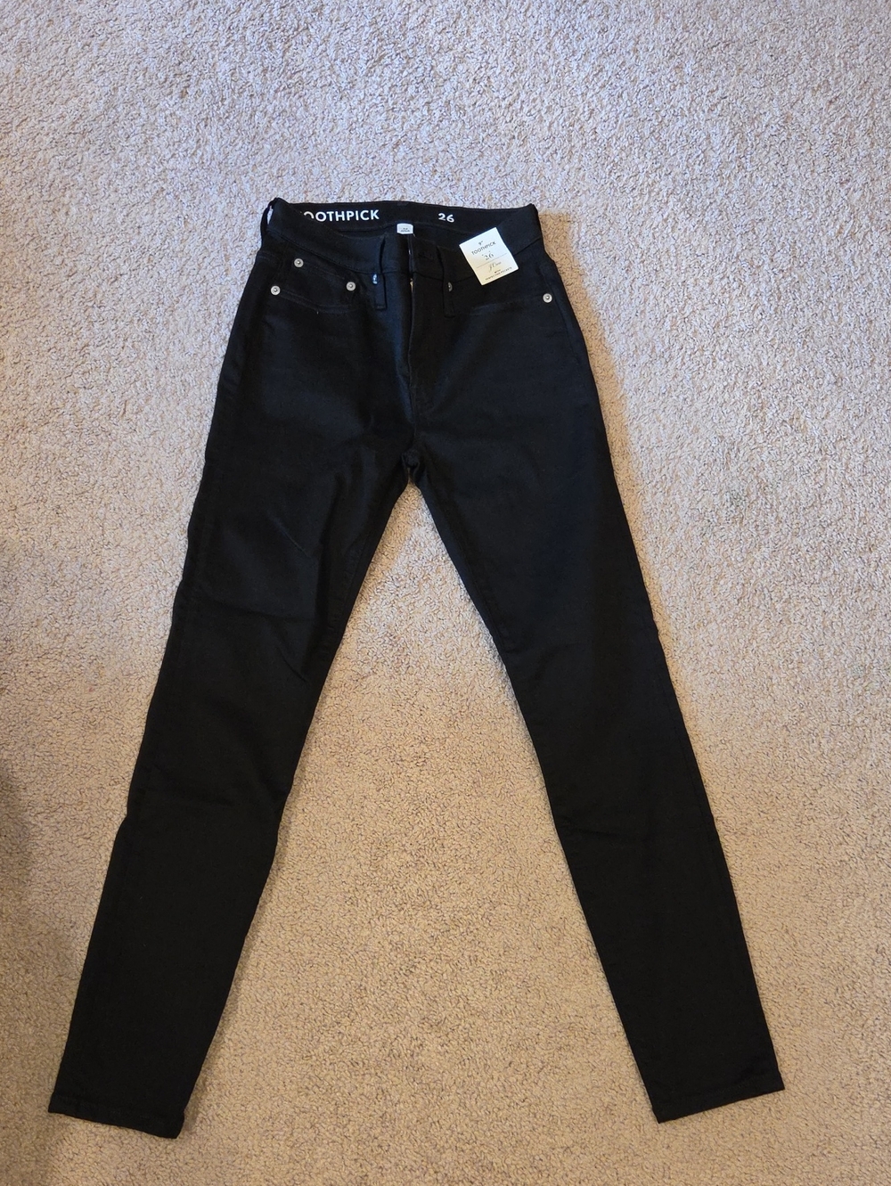 J Crew  Toothpick Black Skinny Jeans - High Rise Slim Fit